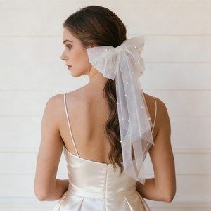 Voile de mariée et de demoiselle d'honneur en gros avec clip, décorations de fête de bachelorette, voiles à nœud papillon - Product Image 2
