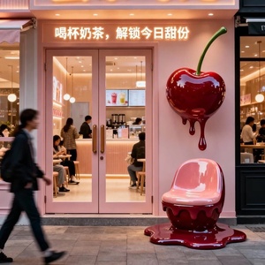 Panneau personnalisé pour salon de thé, thème fruits, sculpture en fibre de verre pour extérieur, idéal pour les photos de célébrités d'<span class=keywords><strong>Internet</strong></span>, avec siège intégré - Product Image 4