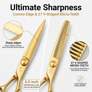 Set di <span class=keywords><strong>Forbici</strong></span> Professionali da <span class=keywords><strong>Barbiere</strong></span> ATS314 in Acciaio Inossidabile con Lama Affilata - Product Image 2