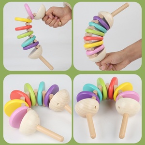 Instrumentos de Percusión de Madera para Bebés, Sonajeros de Mano con Diseño de Arcoíris, Juguete Musical Educativo para el Aprendizaje Temprano del Bebé - Product Image 5