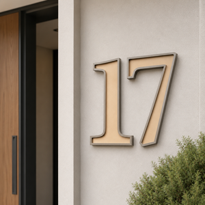 Numéro de bâtiment 3D <span class=keywords><strong>en</strong></span> acier inoxydable avec revêtement <span class=keywords><strong>en</strong></span> poudre personnalisé pour hôtel, appartement, bureau, mur, plaque de numéro de maison <span class=keywords><strong>en</strong></span> métal - Product Image 1
