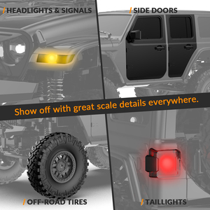 Coche Teledirigido Escala 1/24 para Escalar Rocas <span class=keywords><strong>787</strong></span> 1, Vehículo Todoterreno con Control Remoto y Luz LED, Color Negro - Product Image 4