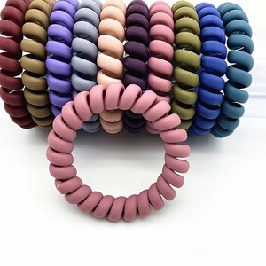 Élastiques à <span class=keywords><strong>cheveux</strong></span> en <span class=keywords><strong>spirale</strong></span> personnalisés, taille moyenne, pour <span class=keywords><strong>cheveux</strong></span> épais, multicolores, sans plis, en plastique type cordon téléphonique (couleur mate) - Product Image 5