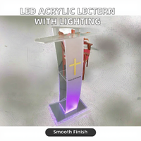 Éclairage LED transparent pour pupitre d'école en acrylique poli, plateforme, podium, chaire d'église