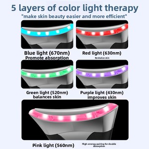 เครื่องนวดคอและใบหน้าแบบชาร์จได้ 3 วัน กันน้ำ พร้อมระบบสั่นสะเทือน บำบัดด้วยความร้อน/เย็น แสงหลากสี GZ RTS สั่งซื้อแบบคละจำนวนมาก - Product Image 3