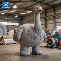 Grands modèles gonflables de dessins animés d'autruches et d'émeus, accessoires animaux gonflables pour la présentation sur scène d'événements