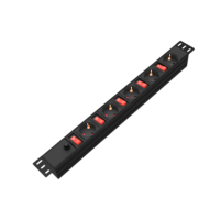 PDU Rak Mount 19" 1U OEM yang Sangat Dapat Disesuaikan, Tipe Schuko F dengan Pelindung Lonjakan Arus untuk Pusat Data & Penggunaan Rumah Tangga
