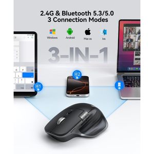 Ratón Inalámbrico Tecknet para 5.3 2.4G Recargable Ergonómico Óptico 6 Botones Programables 2 Rodillos para Mano Derecha - Product Image 2