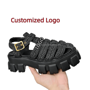 Sandalias de Plataforma de Diseño de Alta Gama para Mujer, Calzado Casual de Verano con Plataforma Elevadora para Aumentar la Estatura, Zapatos de Playa - Product Image 1