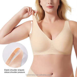 Suministro Directo de Fábrica - Sujetador sin Costuras para Mujer, Talla Grande, sin Forro, Tejido Transpirable, Antideslizante, Copa Completa, con Efecto Push-Up - Product Image 2