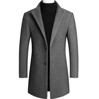 Nouveau manteau trench mi-long en laine épaisse pour homme automne/hiver
