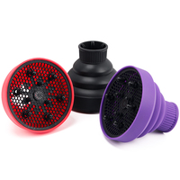 En gros, Accessoire de séchage capillaire en silicone pliable pour salon de coiffure, type capuche diffuseur pour cheveux bouclés, avec couleurs personnalisables