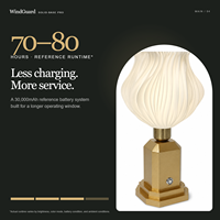 Lampe de table sans fil rechargeable ultra longue durée avec base en métal et abat-jour en forme de bourgeon de fleur pour restaurant, hôtel, chambre à coucher