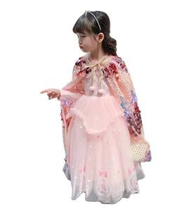 Cape longue scintillante sirène pour filles 2026 – Écharpe de princesse à paillettes pour Halloween, Noël, anniversaire et spectacles sur scène - Product Image 6