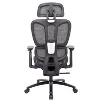 Chaise de bureau de style exécutif AJUNION à dossier haut, entièrement en mesh, dossier ergonomique pour le soutien lombaire et accoudoirs 2D