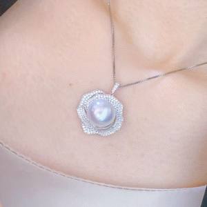 Collier de perles naturelles de haute qualité, tendance, 9-14 mm, couleurs mélangées, design personnalisé avec un nœud de style royal - Product Image 3