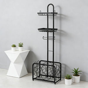 Porte-<span class=keywords><strong>papier</strong></span> <span class=keywords><strong>toilette</strong></span> autoportant en métal, porte-<span class=keywords><strong>papier</strong></span> <span class=keywords><strong>toilette</strong></span> avec étagère de rangement pour téléphone, <span class=keywords><strong>tablette</strong></span>, magazine et distributeur de rouleau de rechange - Product Image 2