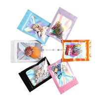 Vente en gros de sachets d'emballage en feuille de mylar réutilisables à fermeture éclair, à trois côtés, mats, rose et noir, pour gloss à lèvres, chaussettes et chaussures