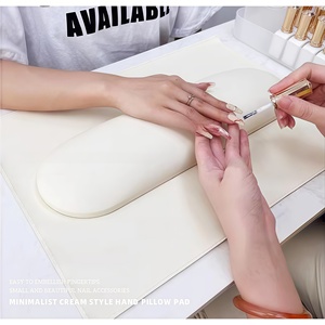 Móng tay kem màu Gối da vuông chống bụi bảng Mat Nail Salon tay Gối cánh tay phần còn lại Pad móng tay nghệ thuật làm móng tay - Product Image 5