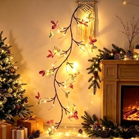 Guirlande lumineuse décorative DIY en forme de papillon et de fleur, alimentée par USB, avec huit fonctions et télécommande