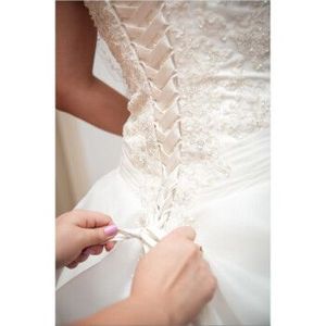 <span class=keywords><strong>Robe</strong></span> <span class=keywords><strong>de</strong></span> <span class=keywords><strong>mariée</strong></span> sirène blanche 2026, coupe ajustée, avec dentelle, taille <span class=keywords><strong>mi</strong></span>-haute et nœud, à porter <span class=keywords><strong>de</strong></span> deux façons - Product Image 5