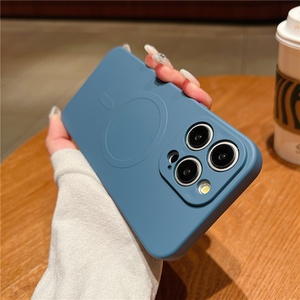 Colorful Liquid Silicone Phone <b>Case</b> for iPhone 16 Pro Max 15 Plus 14 12 13 11 Pro X XS Max 7 <b>Wireless</b> <b>Charge</b> Magnetic TPU Cover - Product Image 5