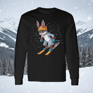 Camiseta de Manga Larga con Diseño de Conejo Esquiando, Ropa Deportiva de Invierno - Product Image 3