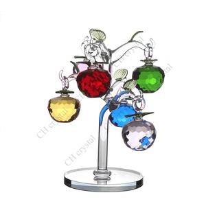 Exquisito Árbol de Manzana de Cristal K9 con 6 Manzanas para Decoración del Hogar, Árbol de Cristal para Centros de Mesa - Product Image 3