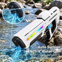 Pistolet à eau électrique à LED gonflable pour l'été, alimenté par batterie, haute pression, automatique, longue portée, pour enfants et adultes