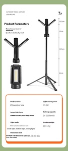 Đèn năng lượng mặt trời di động bằng nhôm, có thể gập lại, tích điện từ tính, pin <span class=keywords><strong>Lithium</strong></span> 12Ah, xoay được, kèm chân máy ba chân có thể kéo dài - Product Image 5