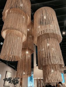 Thủ công sợi tự nhiên Tassel Chandelier Art Deco <span class=keywords><strong>macrame</strong></span> Scandinavian trang trí nội thất cho đám cưới ngoài trời sinh nhật & Bali Top treo - Product Image 6