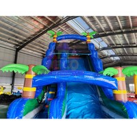 Grand toboggan aquatique gonflable commercial pour enfants, personnalisable, certifié CE, toboggan gonflable en PVC pour locations en extérieur
