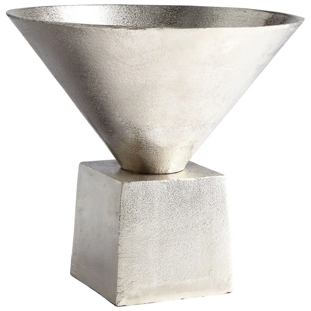 Grand Vase à fleurs en forme de cône en aluminium, avec Base carrée, Vase à fleurs décoratif de haute qualité, Pot pour arbres pour vente