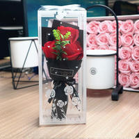 Bouquet de roses artificielles en savon, boîte cadeau, fête des mères, Saint-Valentin, Noël, cadeau pour une amie, rose en savon