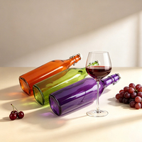 Bouteille de vin en verre coloré pulvérisé avec bouchon en céramique et anse en fil métallique pour emballage de jus et de boissons 750ml 1000ml