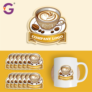 สติกเกอร์ไวนิลกันน้ำแบบกำหนดเอง ตัดไดคัท ทนทาน เคลือบด้าน พิมพ์โลโก้บริษัทสำหรับกาแฟ - Product Image 2