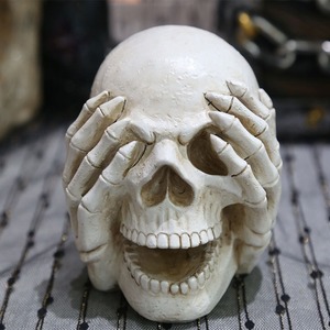 Decorazione per Scrivania di Halloween, Oggetto Scenico per Feste, Resina, Tema Giorno dei Morti, Ornamento 'Non Guardare Non Parlare' in Scatola di Carta Kraft - Product Image 3