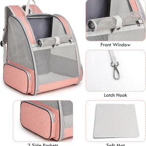 Bán buôn vật nuôi cung cấp nhựa cầm tay vận chuyển không khí hộp mèo lồng với nút closurebackpack phong cách - Product Image 3