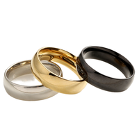Großhandel Hochglanzpolierte 2mm 4mm 6mm 8mm 18k Gold Edelstahl Punk-Ringe Beliebte Schlichte Blanko-Partnerringe für Männer und Frauen