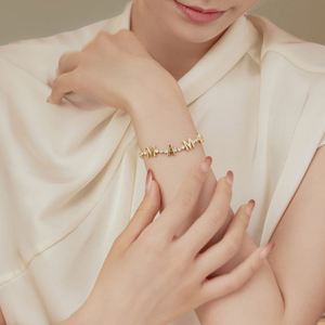 Bracelet Tennis Alphabet Maman en Argent 925 Plaqué Or 18K avec Zirconia 5A, Cadeau de Fête des Mères Dylam Top End - Product Image 2