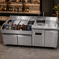 Comptoir réfrigéré pour bubble tea avec refroidisseur et armoire, comptoir de café pour service de boissons