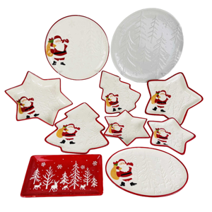 Vajilla Navideña Decorativa para el Hogar, Platos, Tazones, Tazas, Vajilla de Cerámica Apta para Lavavajillas, Pintada a Mano, Venta al por Mayor - Product Image 1