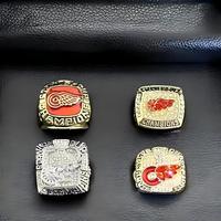 Anneaux de championnat de la LNH à succès, Detroit Red Wings, anneau de champion personnalisé, hockey sur glace, ensemble de 4 pièces, accessoires de mode, bijoux