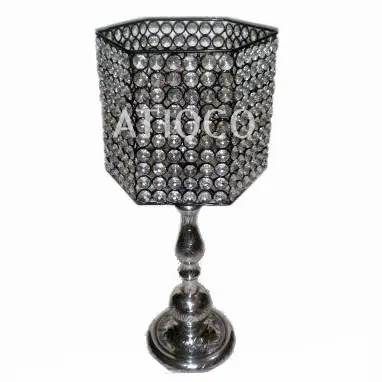 Iron Metal & Glass Crystal Votive Tealight Candle Holder for Every Occasion Home Decoration