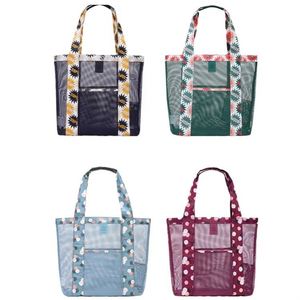 Bolso de playa de malla hueca popular para mujer, ideal para viajes, compras y natación en verano. - Product Image 1