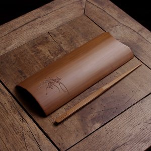 Bamboo Tea <b>Needle</b> With <b>Case</b> Carbonized Color For Kung Fu Tea Ceremony Accessories Anji Origin Eco Friendly - Product Image 1
