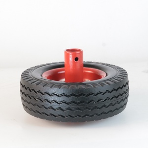 HKT1015 Cubo de diseño compensado de 6 pulgadas barato, rodamientos de 1/<span class=keywords><strong>2</strong></span> pulgadas Neumático de camión de <span class=keywords><strong>mano</strong></span> sin aire sólido en rueda 6x2 ''Rueda plana libre - Product Image 1