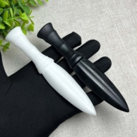 Vente en gros de couteaux en obsidienne cristalline de 5,9 pouces, modèles d'artisanat, Yin Yang, Feng Shui, énergie, décoration de la maison, cadeaux en cristal