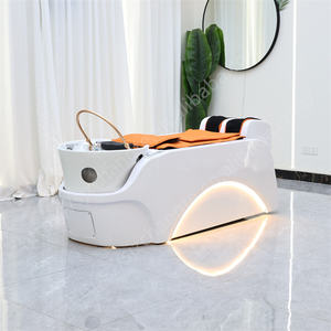 เก้าอี้สระผมไฟฟ้าสำหรับร้านเสริมสวยหรูหราทันสมัย พร้อมโครงสแตนเลสและฟังก์ชั่นนวดแบบน้ำตก - Product Image 2