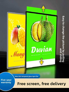 Ultra-Thin Rectangle Aluminum LED Draw Lightbox Outdoor Advertising Menu Illustration Display Customizable Wall-Mounted Luminous - Product Image 4